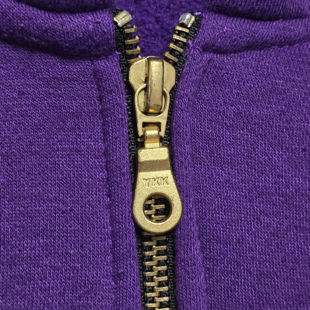 VTG Grunge Eternal Ambitions Jesus Hoodie Full Zip Purple Men L Affliction Style